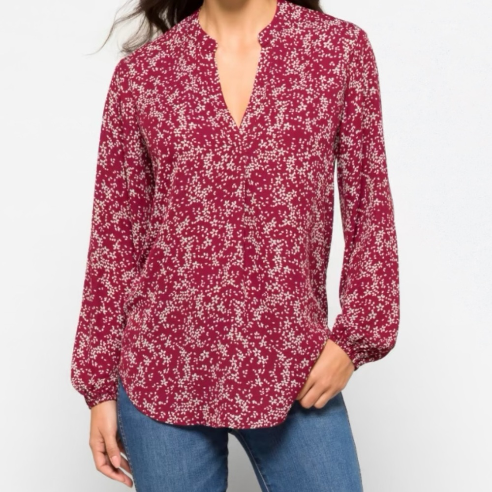 Red long sleeve blouse